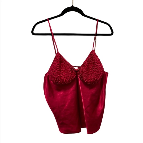 Cinema & Etoile Pink Strappy Sleep Shirt Satin Top Lingerie Vintage Women Size L - Picture 1 of 10